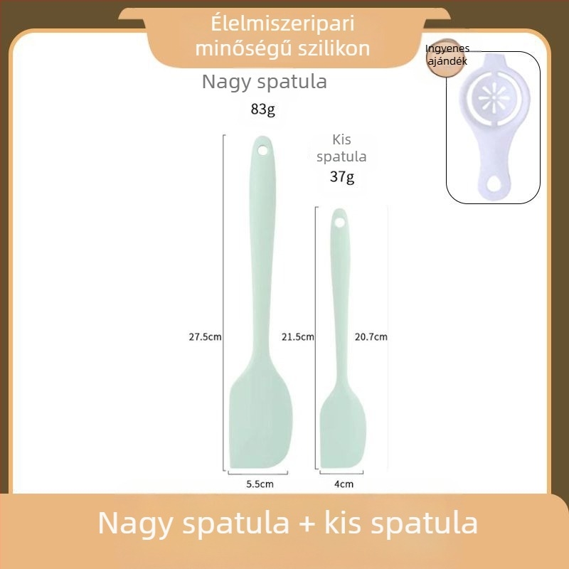 7 darabos élelmiszer-minőségű szilikon sütőeszközök készlet, hőálló spatula, kikenő ecset, tojásverő, élelmiszer-klipsz, lapát