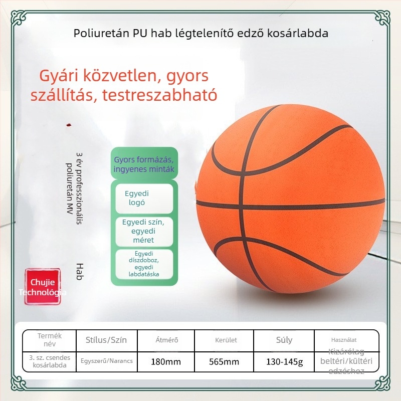 PU súlyozott kosárlabda, 1:1 méretarányú másolat, gyermekek és serdülők professzionális edzéséhez, ultramagas visszapattanás, magas sűrűség, halk használat, 24 cm
