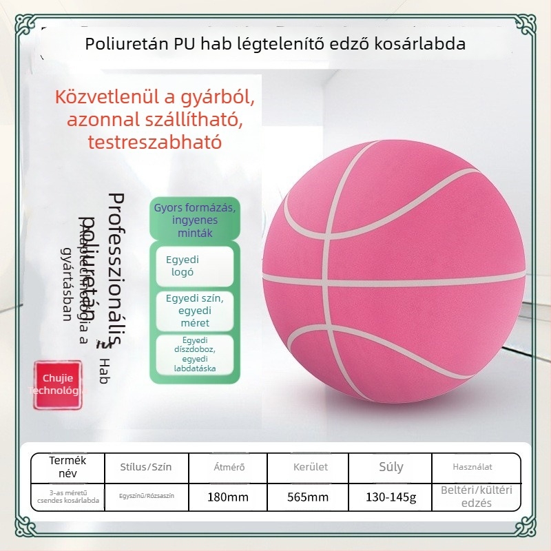 PU súlyozott kosárlabda, 1:1 méretarányú másolat, gyermekek és serdülők professzionális edzéséhez, ultramagas visszapattanás, magas sűrűség, halk használat, 24 cm