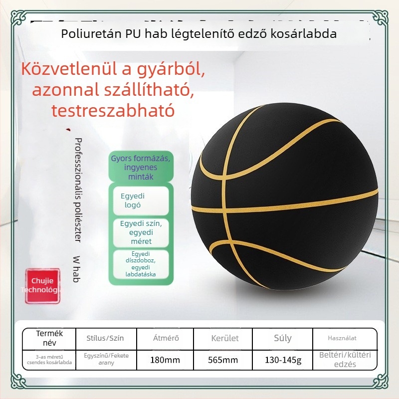 PU súlyozott kosárlabda, 1:1 méretarányú másolat, gyermekek és serdülők professzionális edzéséhez, ultramagas visszapattanás, magas sűrűség, halk használat, 24 cm