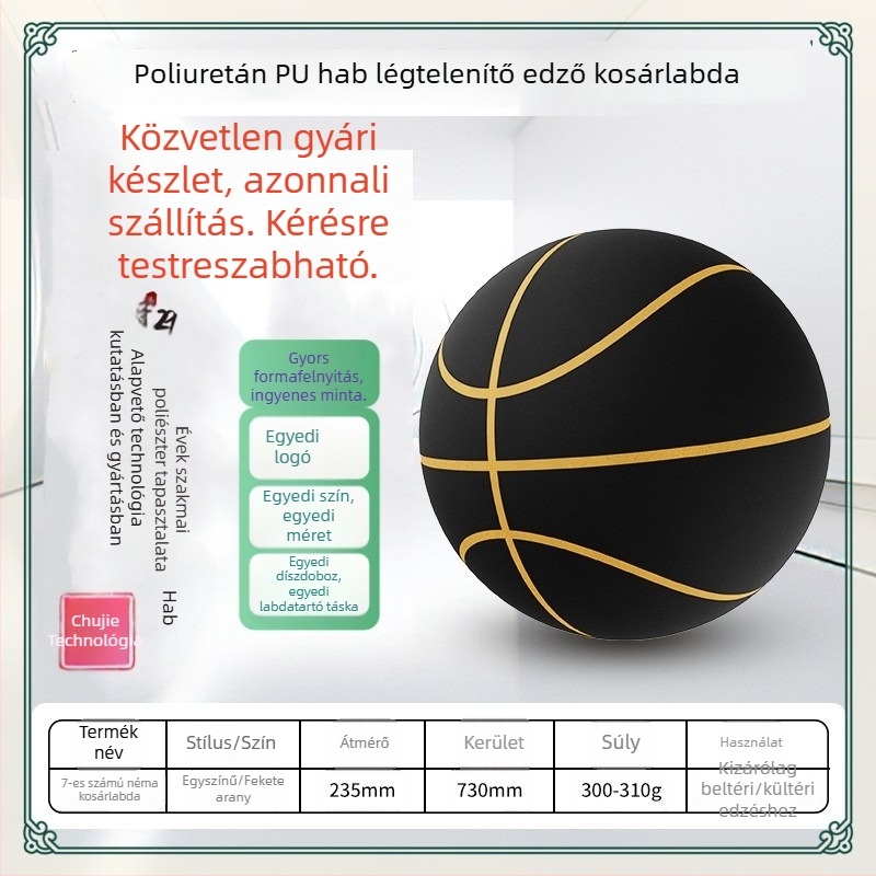PU súlyozott kosárlabda, 1:1 méretarányú másolat, gyermekek és serdülők professzionális edzéséhez, ultramagas visszapattanás, magas sűrűség, halk használat, 24 cm