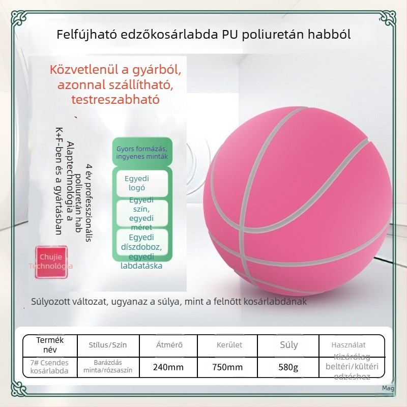 PU súlyozott kosárlabda, 1:1 méretarányú másolat, gyermekek és serdülők professzionális edzéséhez, ultramagas visszapattanás, magas sűrűség, halk használat, 24 cm