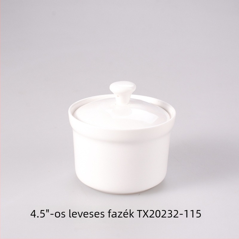 Fehér porcelán fűszerkészlet: sótartó, olajtartó, szószöntő, fogpiszkáló tartó és pároló pohár