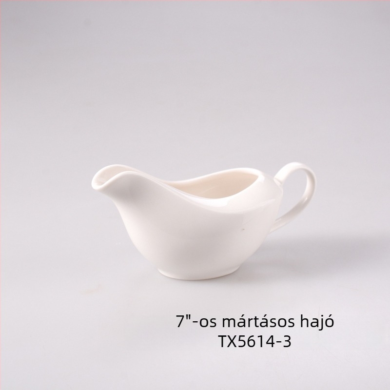 Fehér porcelán fűszerkészlet: sótartó, olajtartó, szószöntő, fogpiszkáló tartó és pároló pohár