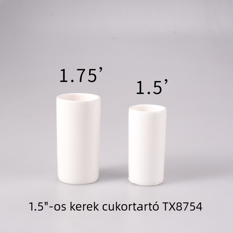 Fehér porcelán fűszerkészlet: sótartó, olajtartó, szószöntő, fogpiszkáló tartó és pároló pohár