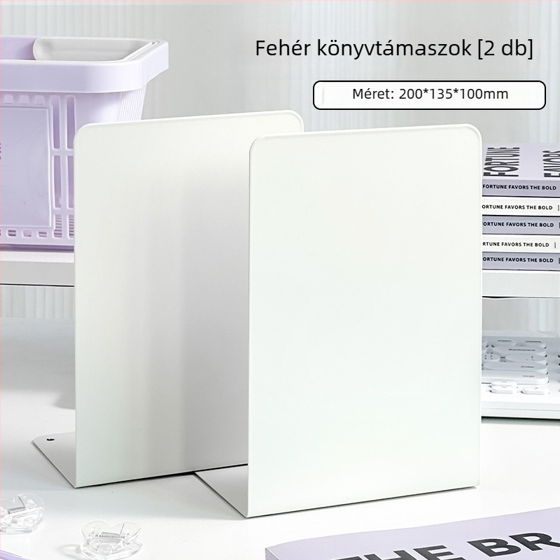 Fém könyvállvány, egyszerű, nagy méretű, kihúzható asztali rendező könyvekhez