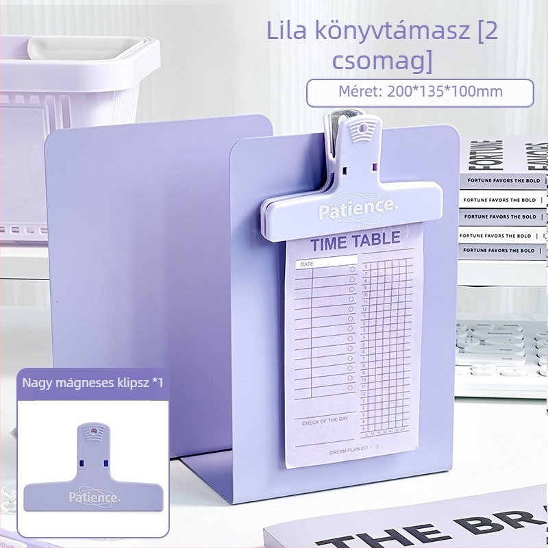 Fém könyvállvány, egyszerű, nagy méretű, kihúzható asztali rendező könyvekhez