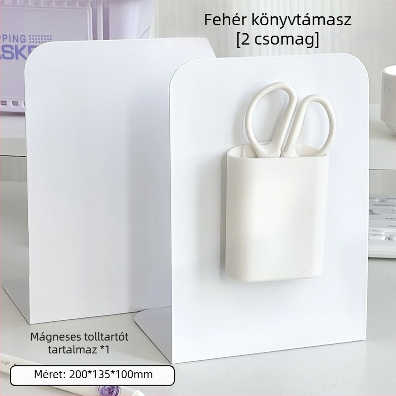 Fém könyvállvány, egyszerű, nagy méretű, kihúzható asztali rendező könyvekhez