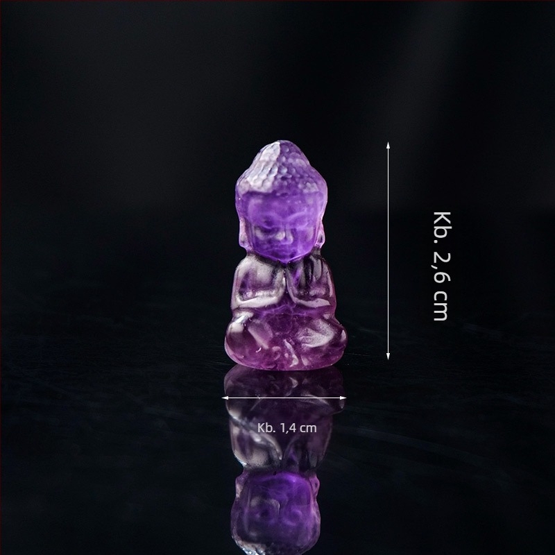 Természetes ametiszt Baba Buddha – mini Buddha figura, medál DIY kő dekoráció