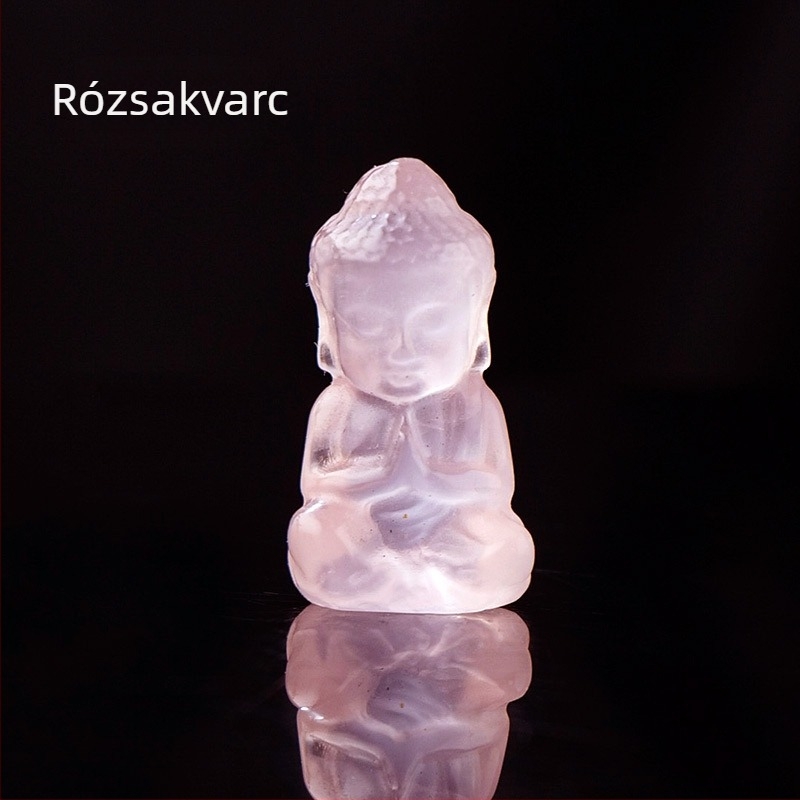 Természetes ametiszt Baba Buddha – mini Buddha figura, medál DIY kő dekoráció