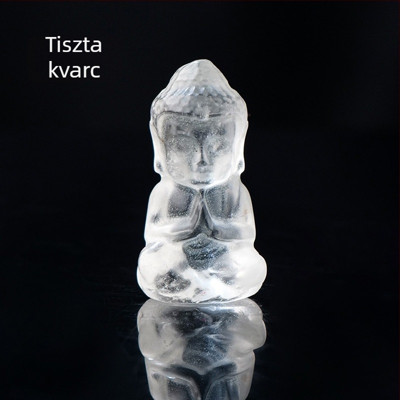 Természetes ametiszt Baba Buddha – mini Buddha figura, medál DIY kő dekoráció