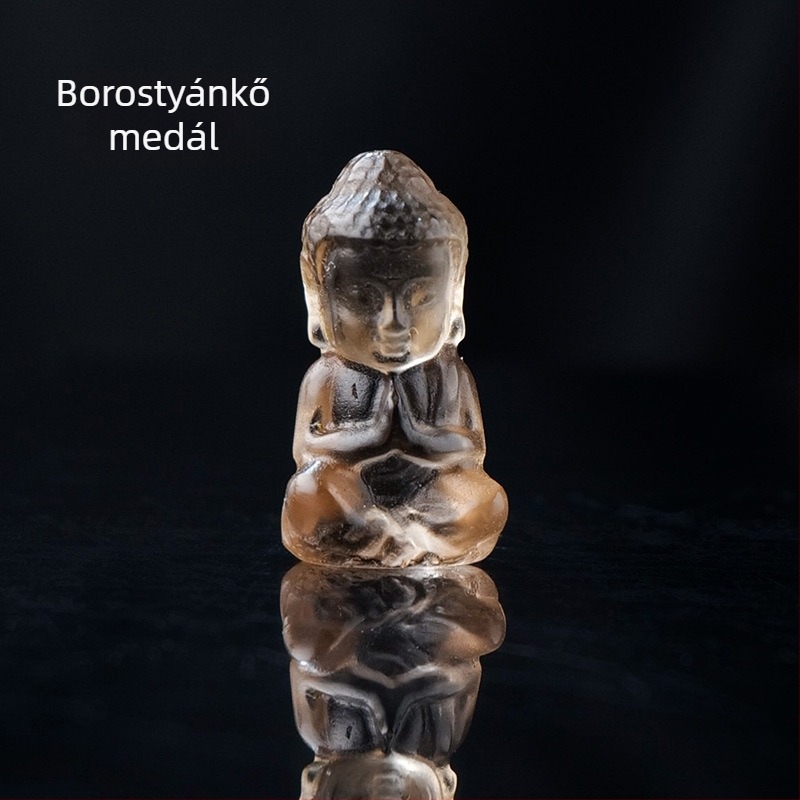 Természetes ametiszt Baba Buddha – mini Buddha figura, medál DIY kő dekoráció