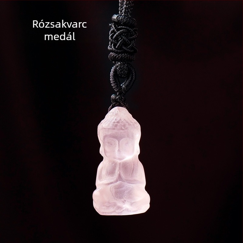 Természetes ametiszt Baba Buddha – mini Buddha figura, medál DIY kő dekoráció
