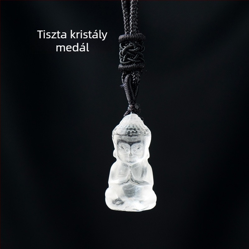 Természetes ametiszt Baba Buddha – mini Buddha figura, medál DIY kő dekoráció