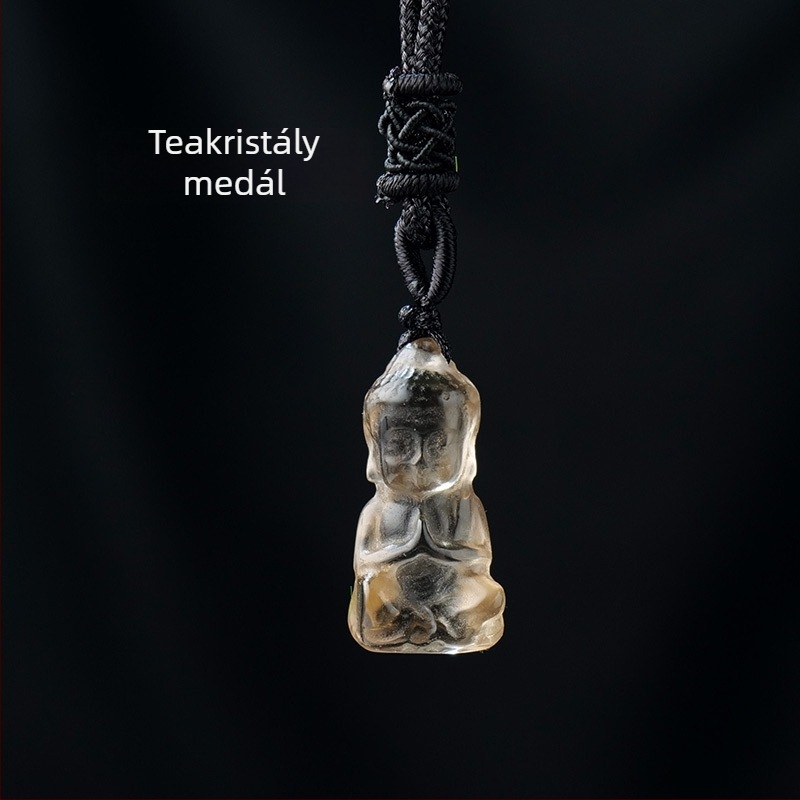 Természetes ametiszt Baba Buddha – mini Buddha figura, medál DIY kő dekoráció