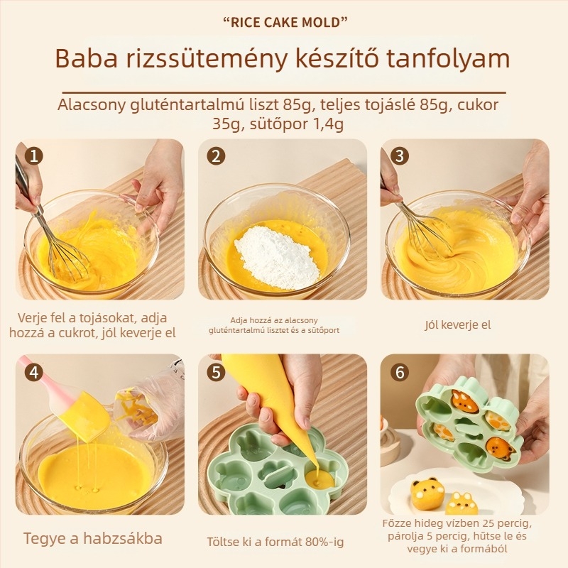 Bébiétel gőzölésére alkalmas szilikon forma – élelmiszer-minőségű szilikon, hőálló sütőeszköz, otthoni konyhai forma