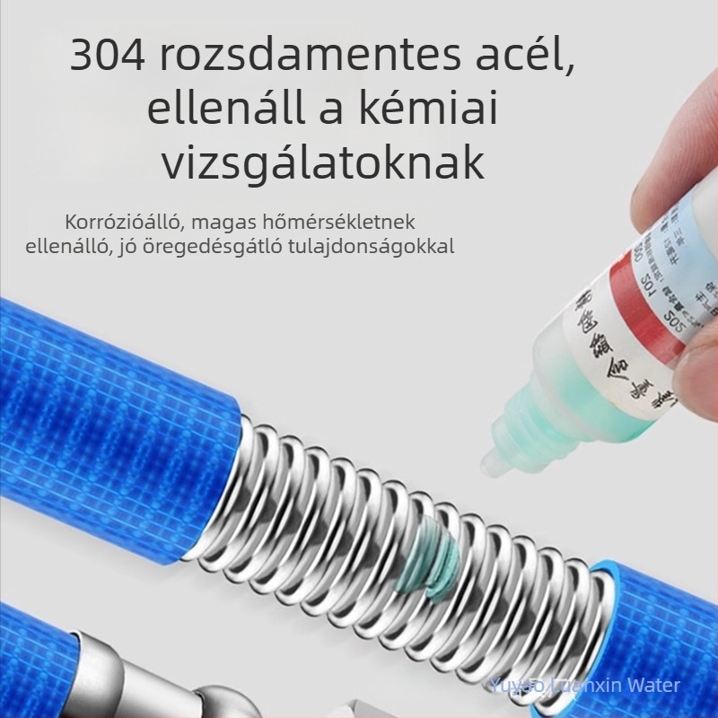 Univerzális csaptelep-hosszabbító cső kapcsolóval és anti-spray fejjel, 304 rozsdamentes acél