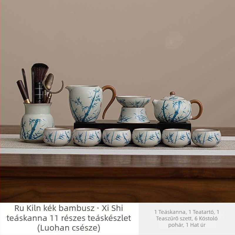 Ruyao Crackle teáskészlet, 2025-ös új modell, kung-fu teáskanna, kerámia otthoni teás készlet, elegáns, magas minőségű teljes készlet