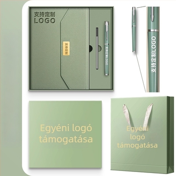 A5 notesz ajándékkészlet — prémium üzleti notesz irodai feljegyzésekhez és találkozókhoz, logó nyomtatásának lehetőségével