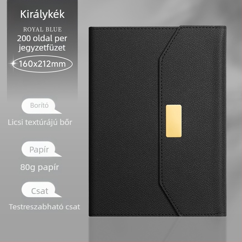 A5 notesz ajándékkészlet — prémium üzleti notesz irodai feljegyzésekhez és találkozókhoz, logó nyomtatásának lehetőségével