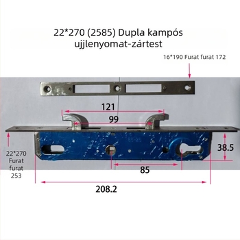 85-ös sorozat rozsdamentes acél zártest belső faajtókhoz ujjlenyomat-olvasóval
