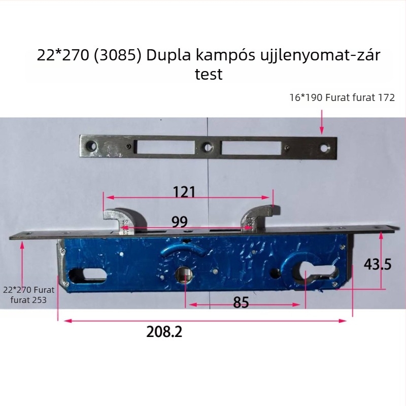85-ös sorozat rozsdamentes acél zártest belső faajtókhoz ujjlenyomat-olvasóval