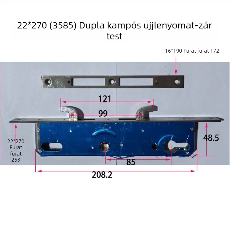 85-ös sorozat rozsdamentes acél zártest belső faajtókhoz ujjlenyomat-olvasóval