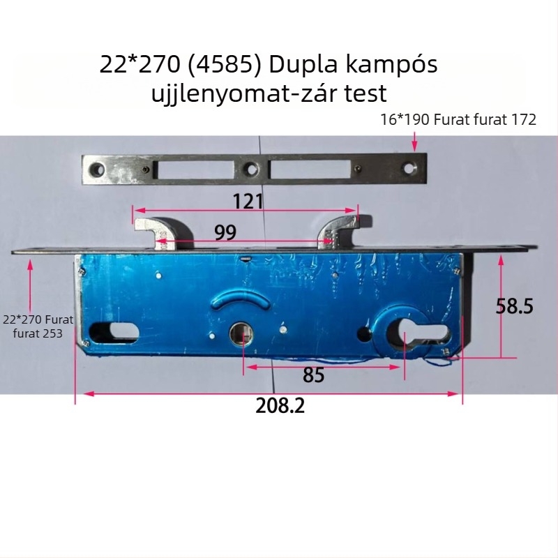 85-ös sorozat rozsdamentes acél zártest belső faajtókhoz ujjlenyomat-olvasóval