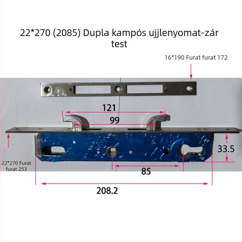 85-ös sorozat rozsdamentes acél zártest belső faajtókhoz ujjlenyomat-olvasóval