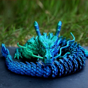 Nagy méretű 3D-nyomtatott kínai sárkány akvárium táj dísz, mozgatható ízületekkel, autó belső dekoráció