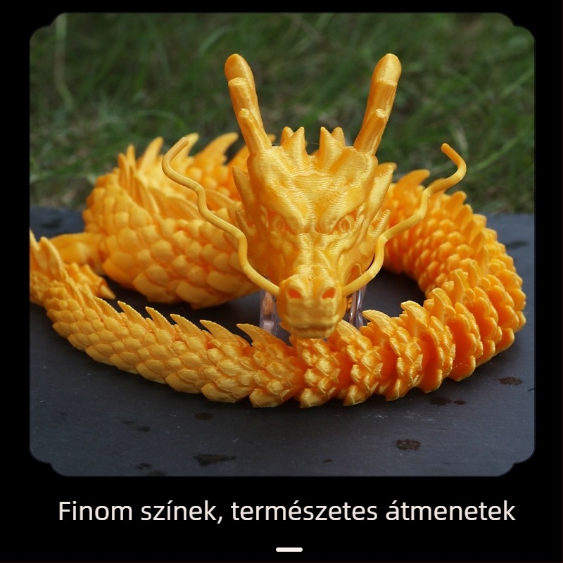 Nagy méretű 3D-nyomtatott kínai sárkány akvárium táj dísz, mozgatható ízületekkel, autó belső dekoráció