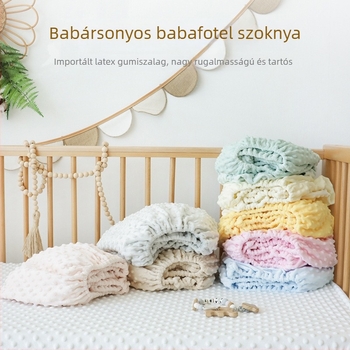 Doudou velúr babaágy ágyneműkészlet — 100% pamut matracvédő és gumis lepedő