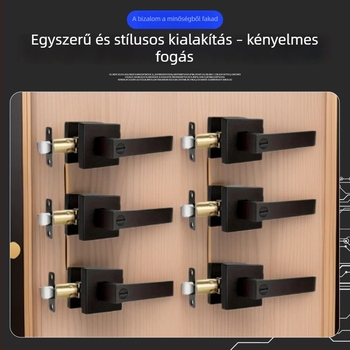 kulcs nélküli háromlábú fogantyúzár belső ajtókhoz, átjáróajtó, mechanikus zár, amerikai stílusú hálószoba