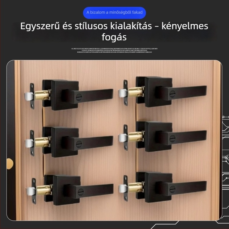 kulcs nélküli háromlábú fogantyúzár belső ajtókhoz, átjáróajtó, mechanikus zár, amerikai stílusú hálószoba