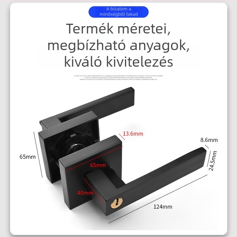 kulcs nélküli háromlábú fogantyúzár belső ajtókhoz, átjáróajtó, mechanikus zár, amerikai stílusú hálószoba