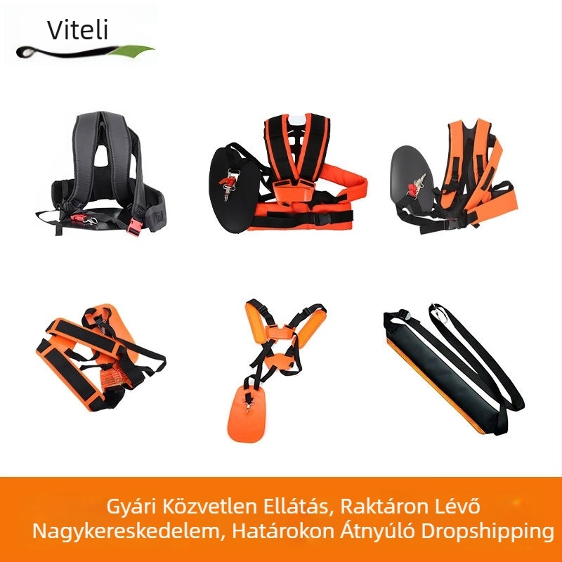 Megvastagított kétoldali vállpánt fűnyíróhoz és fűkaszához, hordozható, multifunkcionális egyvállas vállpánt