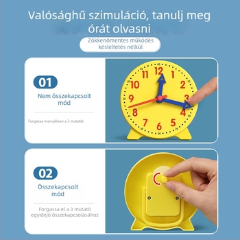 Általános iskolai óramodell, alapvető eszköz az idő olvasásának elsajátításához az 1–2. évfolyamon.