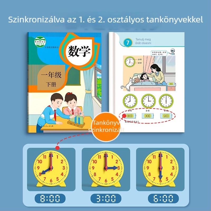 Általános iskolai óramodell, alapvető eszköz az idő olvasásának elsajátításához az 1–2. évfolyamon.