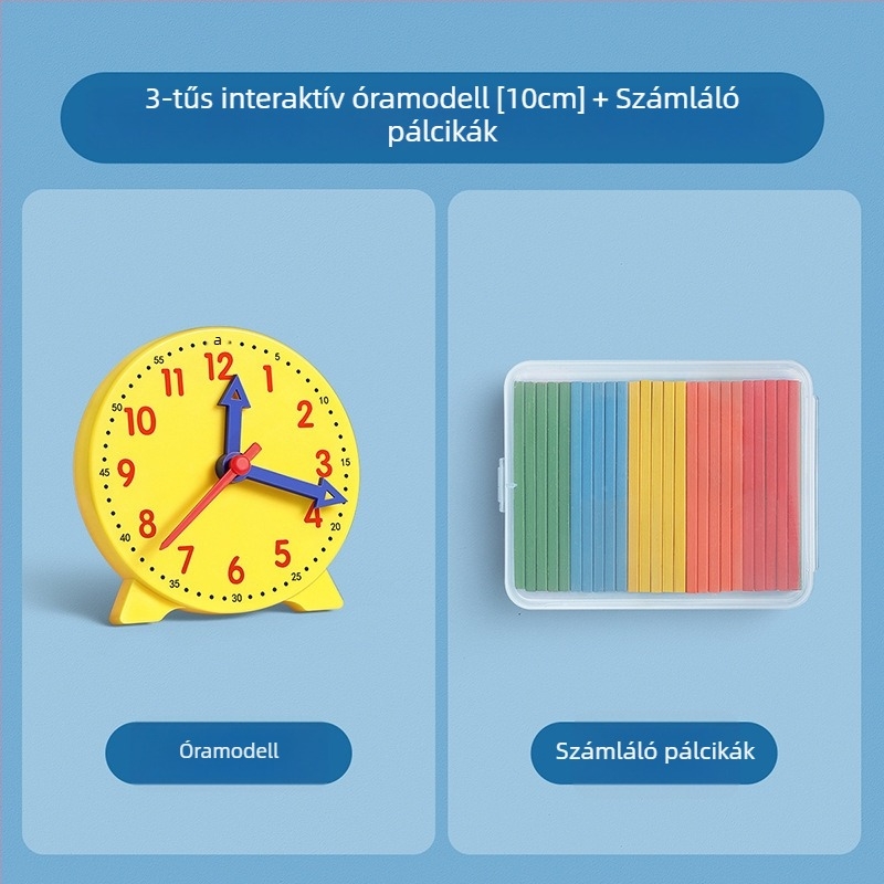 Általános iskolai óramodell, alapvető eszköz az idő olvasásának elsajátításához az 1–2. évfolyamon.