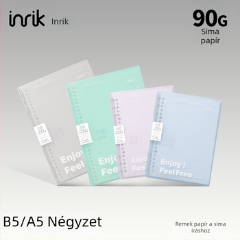 Inrik Szabad írás spirálfüzet, A5/B5, kivehető belső oldalakkal, vonalas vagy négyzetrácsos, offset papír