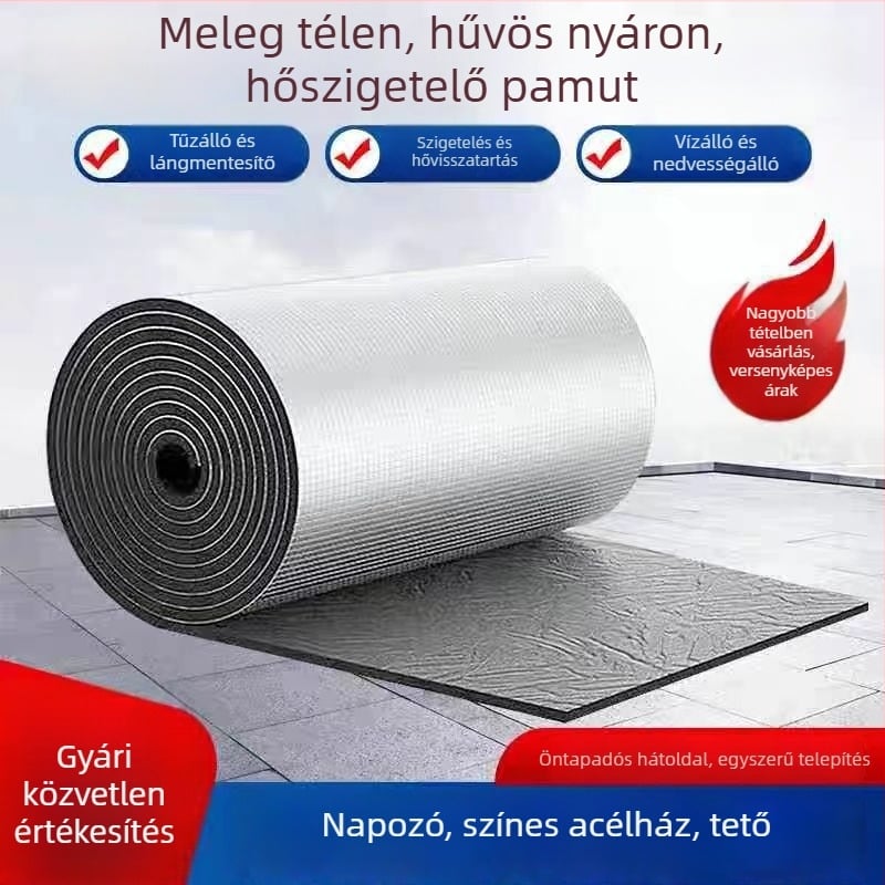Önragasztós tetőszigetelő panel naposzobákhoz – vízálló, magas hőmérsékletnek ellenálló hőszigetelő anyag