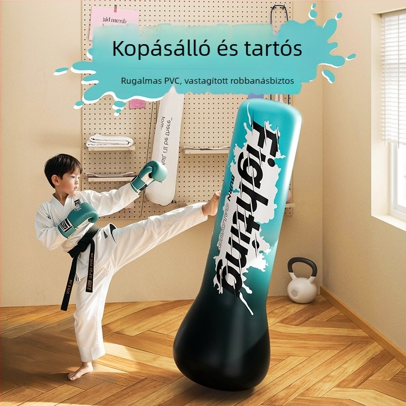 Gyerekeknek PVC-ből készült felfújható bokszoszlop otthoni használatra, függőleges tartó, teljes bokszkészlet gyerekeknek