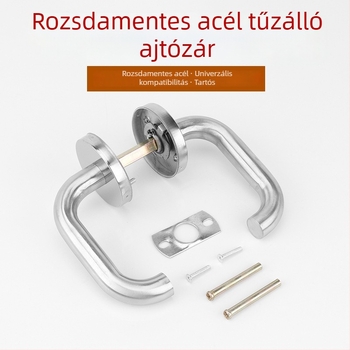Rozsdamentes acélból készült kör alakú csőhöz tartozó tűzvédelmi ajtó fogantyú, vészkioldó zár