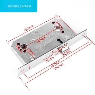 Rozsdamentes acélból készült kör alakú csőhöz tartozó tűzvédelmi ajtó fogantyú, vészkioldó zár