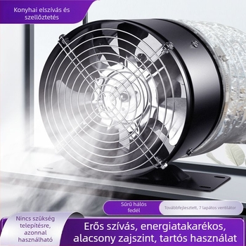 Körkörös csővezetékes kiárati ventilátor fürdőszobába, erőteljes szellőztetés, kompakt mennyezeti ventilátor kiadó lakásokhoz