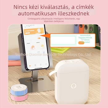 Qirui D11 Bluetooth címkenyomtató névtáblákhoz, termikus nyomtatású címkék, 15 mm nyomatható szélesség