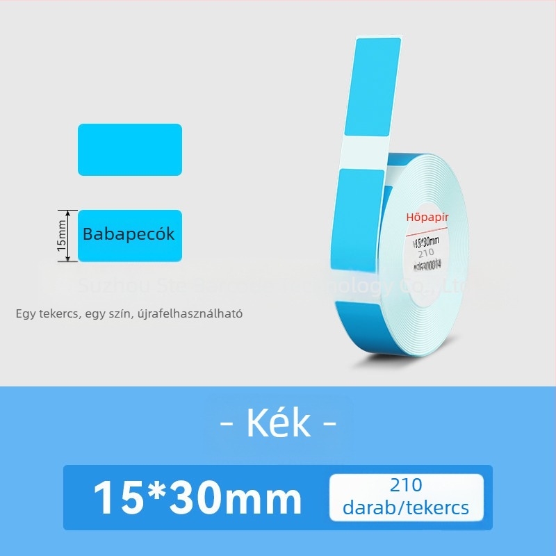 Qirui D11 Bluetooth címkenyomtató névtáblákhoz, termikus nyomtatású címkék, 15 mm nyomatható szélesség