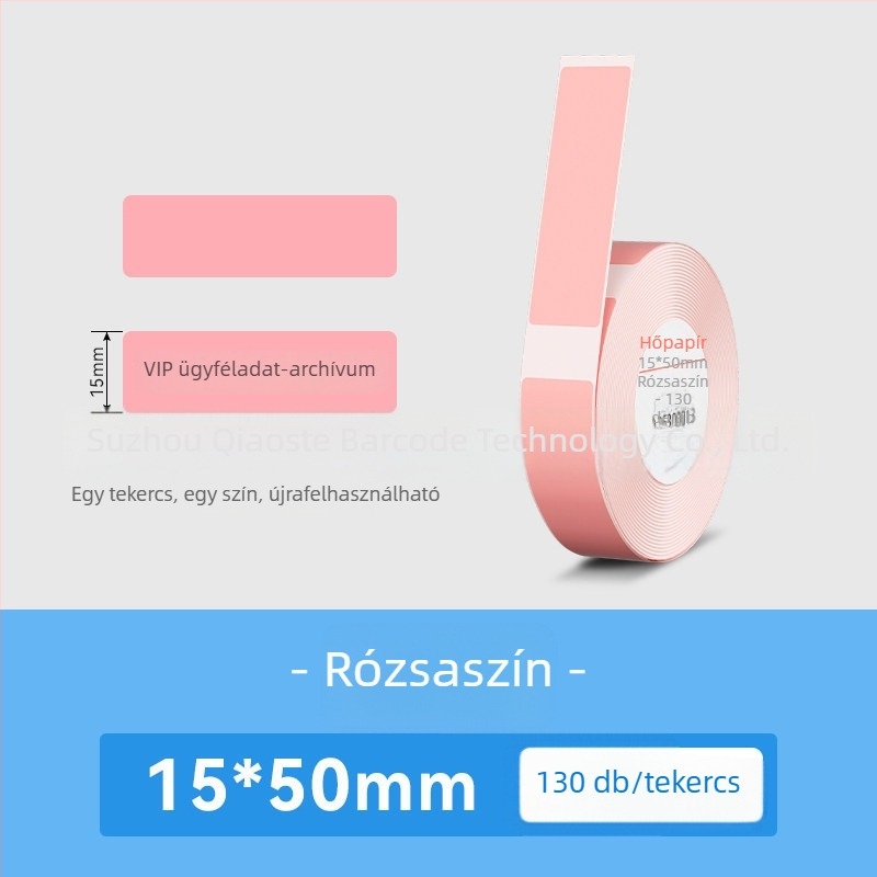 Qirui D11 Bluetooth címkenyomtató névtáblákhoz, termikus nyomtatású címkék, 15 mm nyomatható szélesség