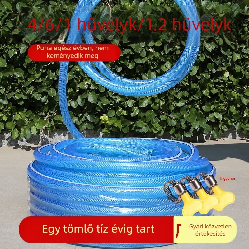 Külmálló kígyóbőr mintázatú víztömlő csapvízhez, 1/2, 3/4 és 1 hüvelyk, puha PVC öntöző tömlő virágok és zöldségek számára