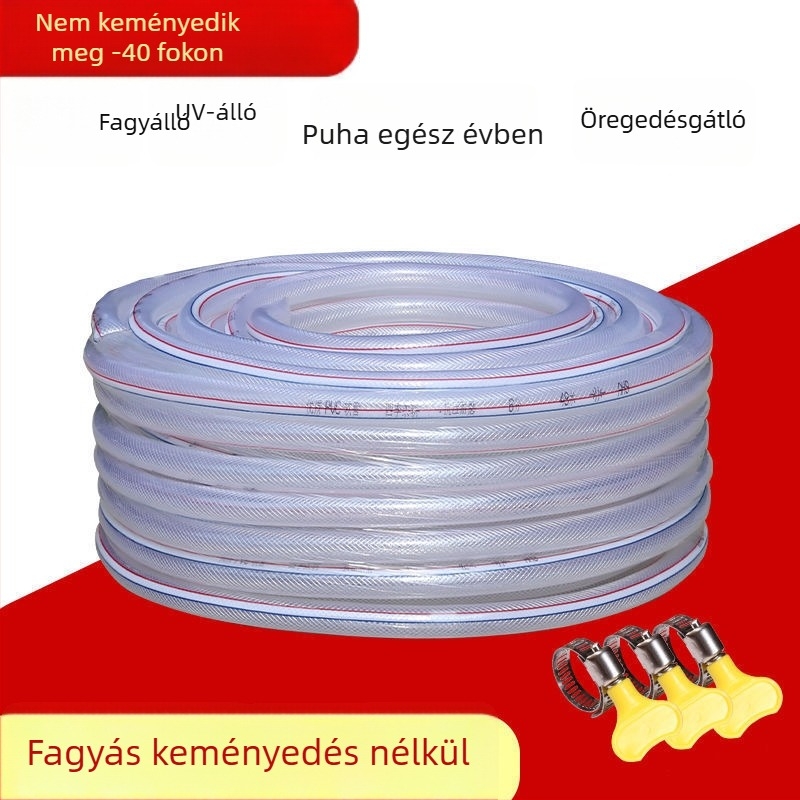 Külmálló kígyóbőr mintázatú víztömlő csapvízhez, 1/2, 3/4 és 1 hüvelyk, puha PVC öntöző tömlő virágok és zöldségek számára